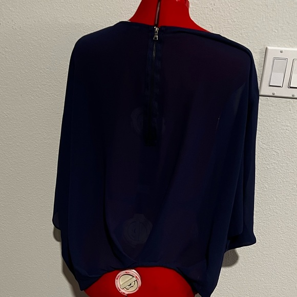 Foreign Exchange Blue Sheer Top - Picture 3 of 4